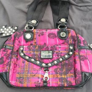 Betsey Johnson pink plaid purse, SEE DESCRIPTION